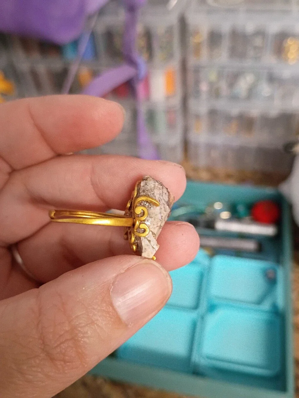 Earthbound Magic: The Brown Zebra Jasper Copper Ring